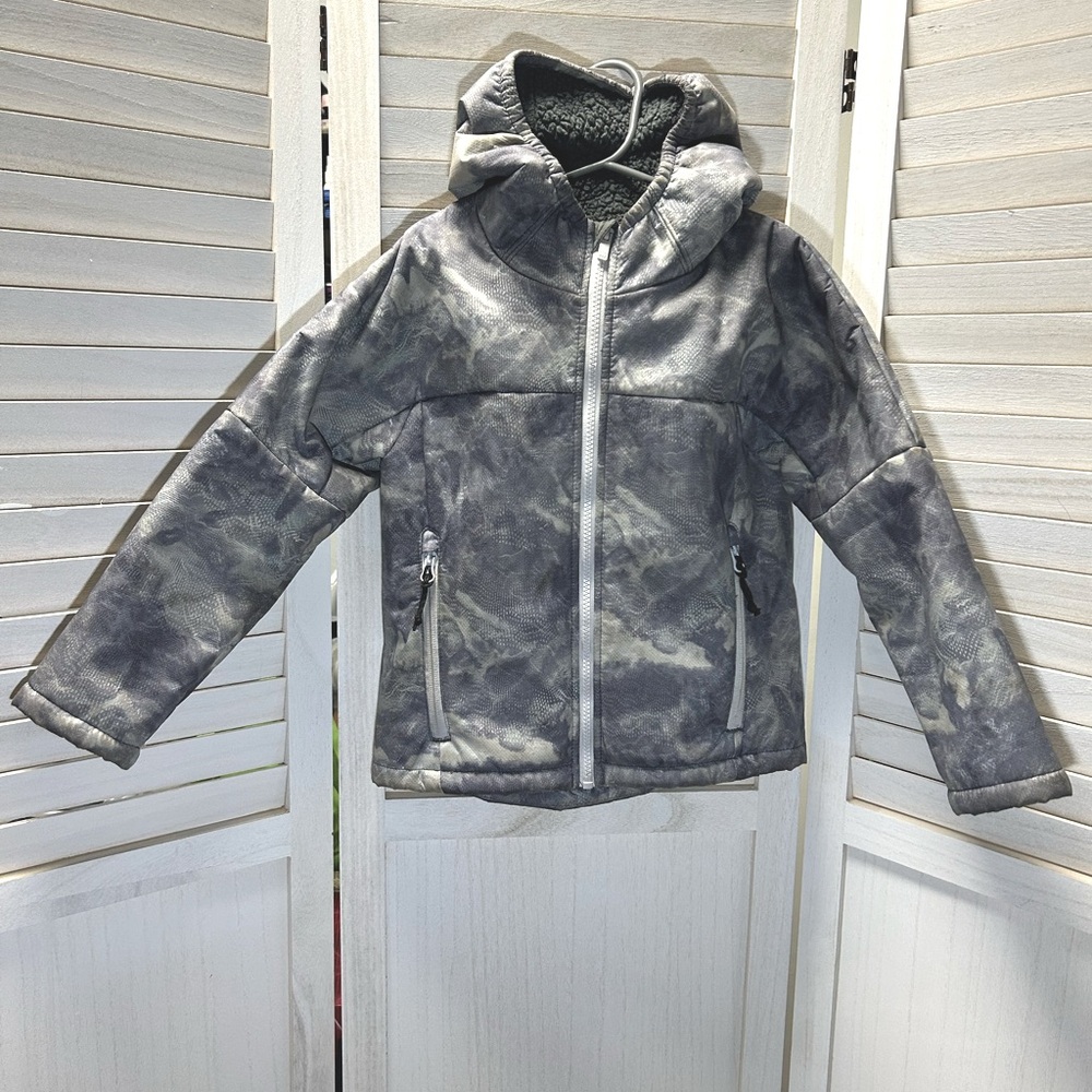 Fleece Lined Hooded Winter Coat Boys XS 4/5 GUC